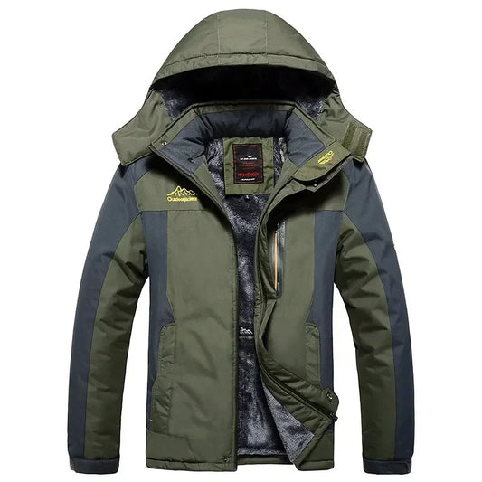 Men's Fleece-Lined Waterproof Hooded Winter Parka – Plus Size Up to 9XL