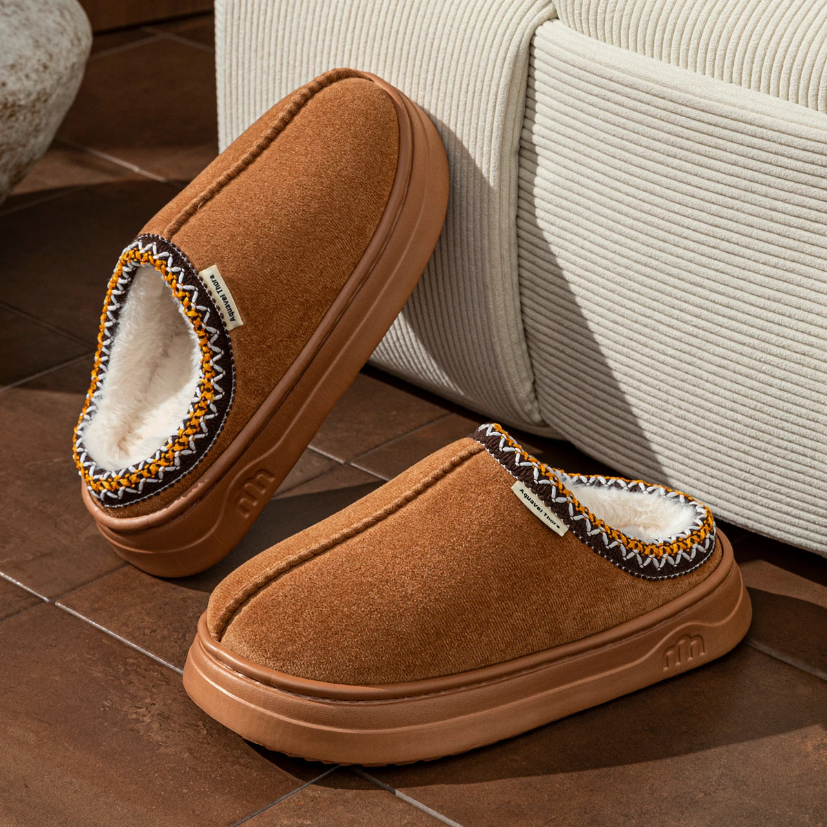 Plush Fur Slippers – Warm Anti-Slip Indoor Outdoor Shoes