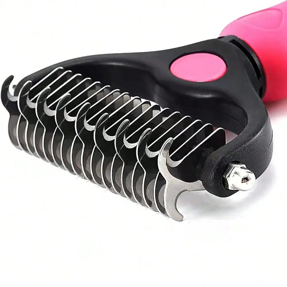 Double-Sided Pet Dematting Comb & Thinning Brush for Cats & Dogs