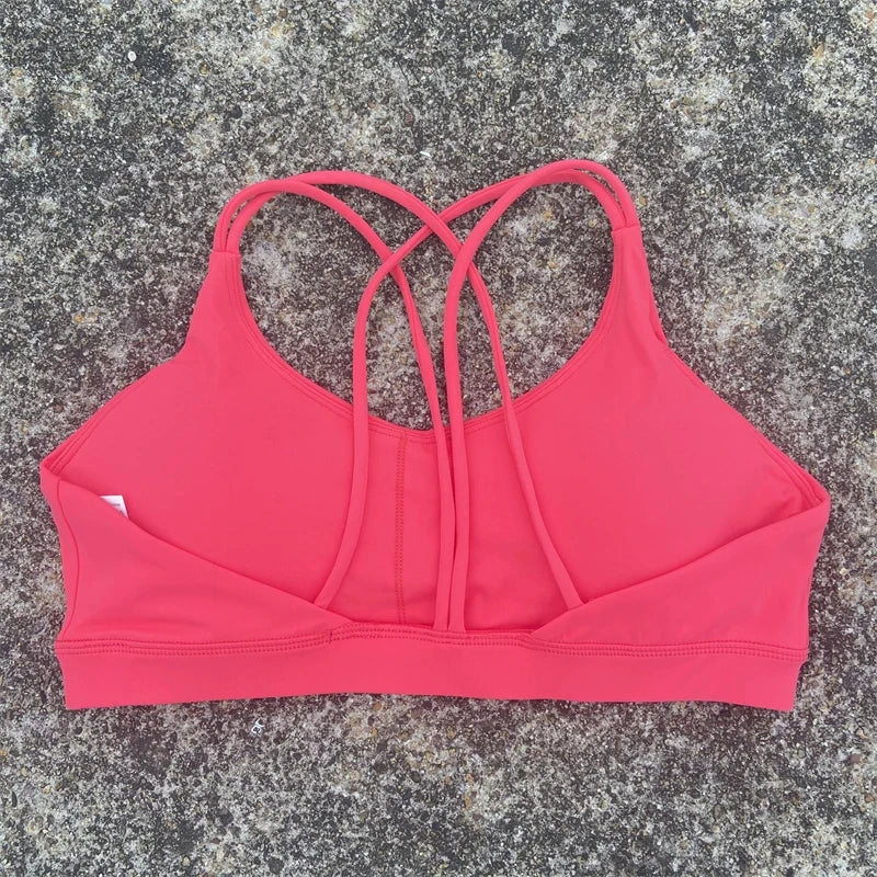 Strappy Cross-Back Sports Bra for Women – Yoga & Gym Top