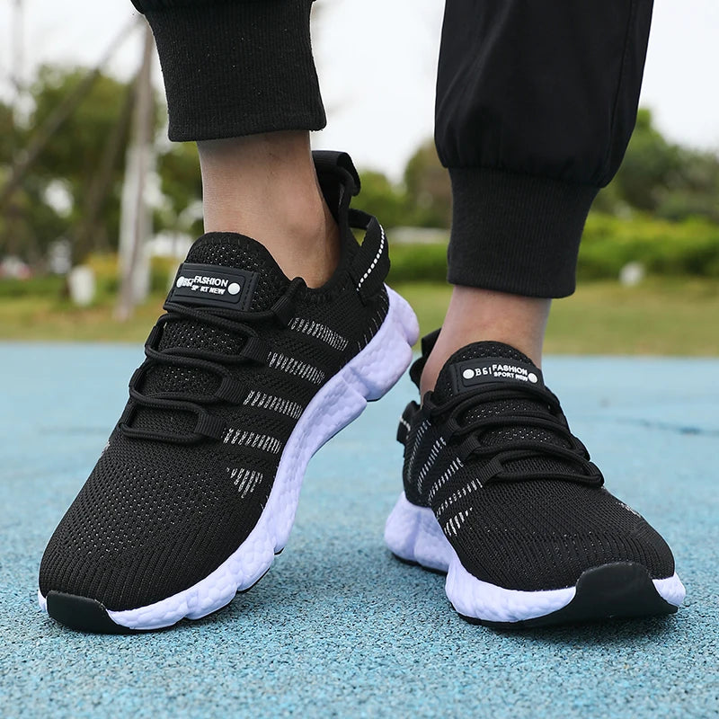 Men's Mesh Running Sneakers – Breathable Lightweight Casual Shoes