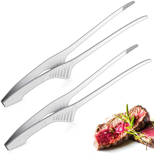 Stainless Steel BBQ Tongs – Non-Slip Cooking & Serving Utensil
