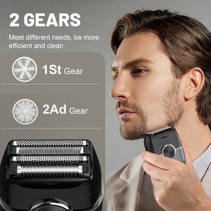 Electric Foil Shaver for Men – 4-Blade Wet & Dry Waterproof Razor
