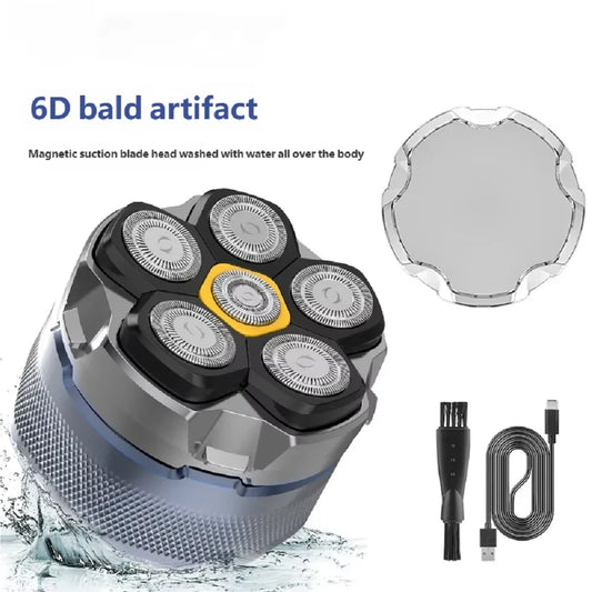 6D Electric Head Shaver for Bald Men – Rechargeable Waterproof Razor