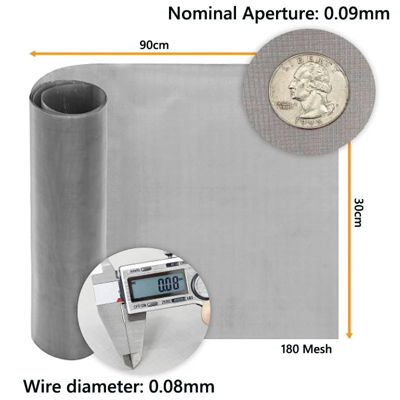 304 Stainless Steel Wire Mesh Filter Screen – 4 to 500 Mesh