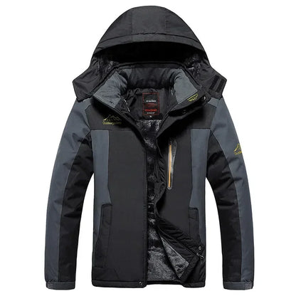 Men's Fleece-Lined Waterproof Hooded Winter Parka – Plus Size Up to 9XL