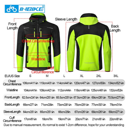 Men's Winter Cycling Windbreaker Jacket with Hood