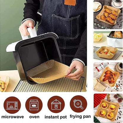 Air Fryer Parchment Paper Liners – Round & Square Disposable Baking Sheets