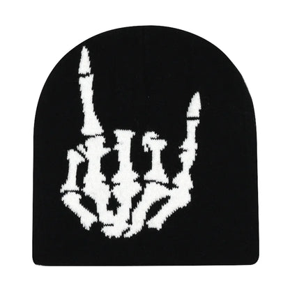 Y2K Letter Print Knit Beanie Hat – Unisex Winter Cap