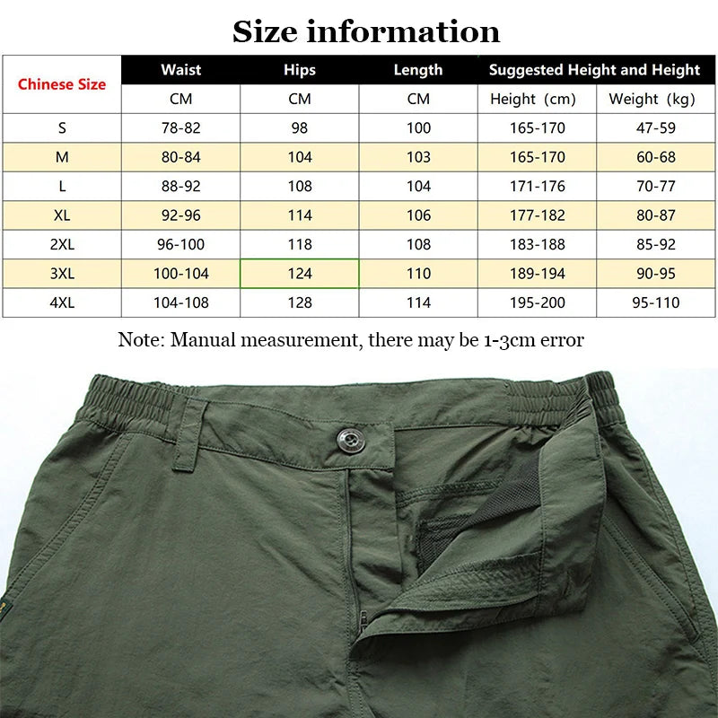 Men's Tactical Cargo Pants – Waterproof, Breathable, Multi-Pocket Outdoor Trousers