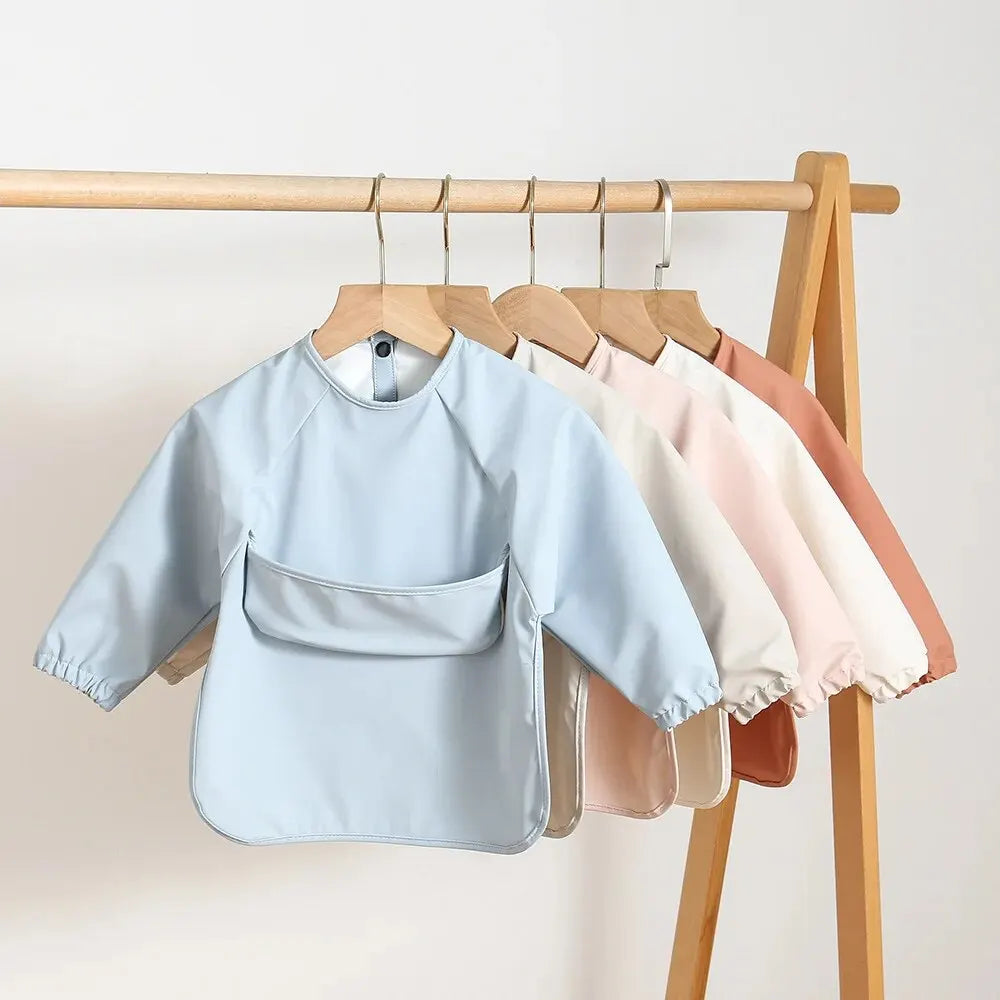 Kids Waterproof Long Sleeve Art Smock Bib Apron