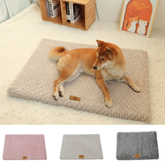 Orthopedic Dog Bed Mat – 3D Foam, Washable Faux Fur Cover, Waterproof & Anti-Slip