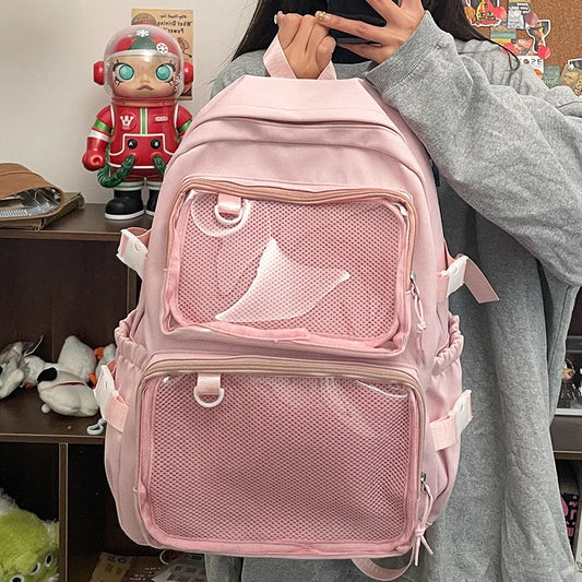Transparent Ita Bag – Japanese Style Large Backpack for Girls & Women