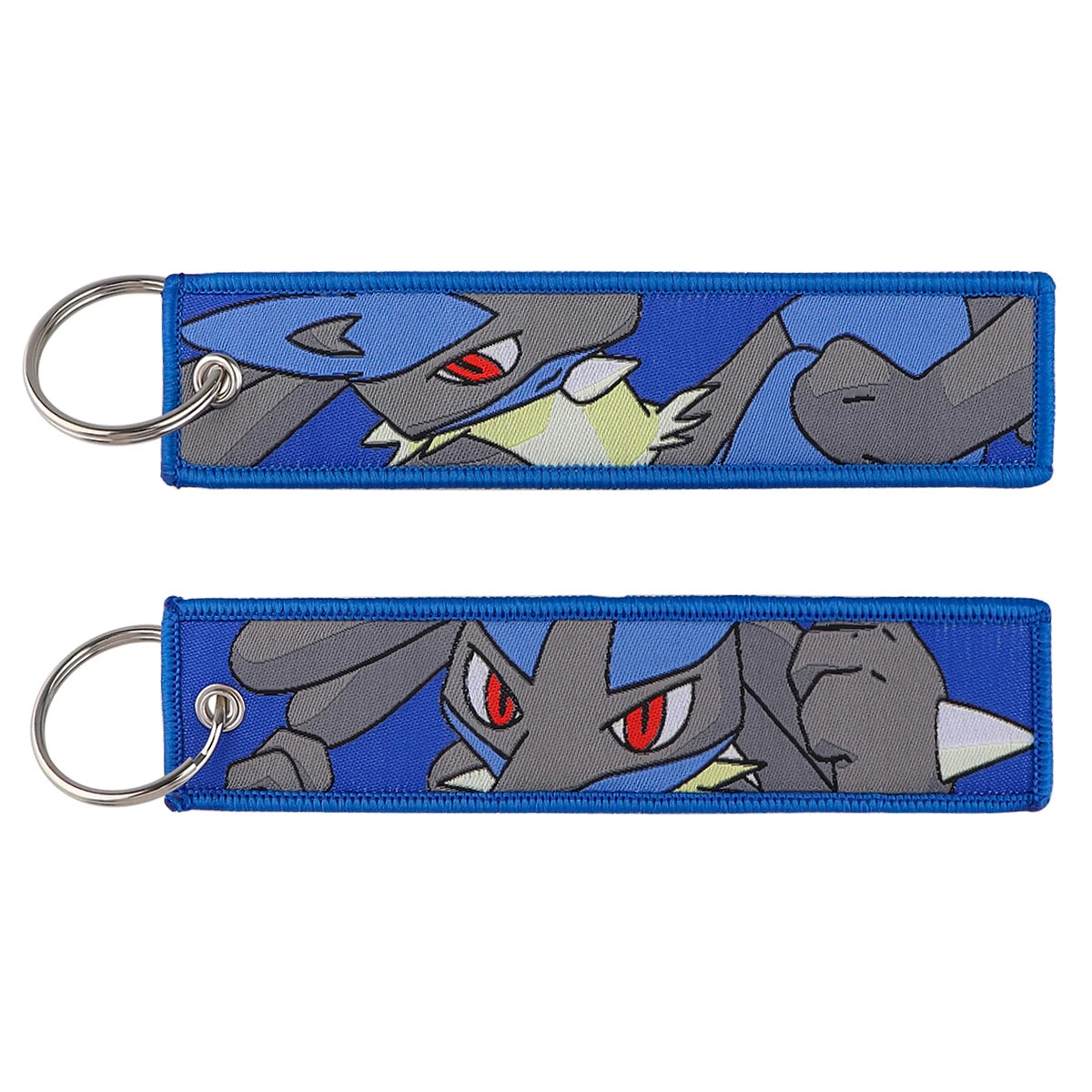 Anime Embroidered Jet Tag Keychain – Cute Cartoon Key Ring