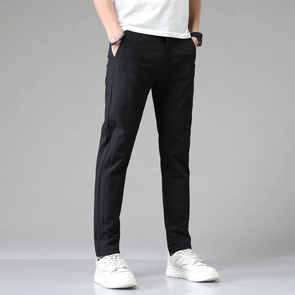 Men's Slim Stretch Casual Pants – Lightweight Breathable Trousers