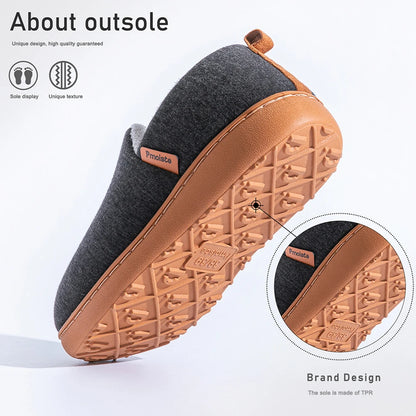 Memory Foam House Slippers – Warm Fleece-Lined Slip-On Home Shoes