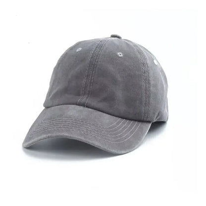 Retro Denim Baseball Cap – Solid Color Adjustable Sun Hat