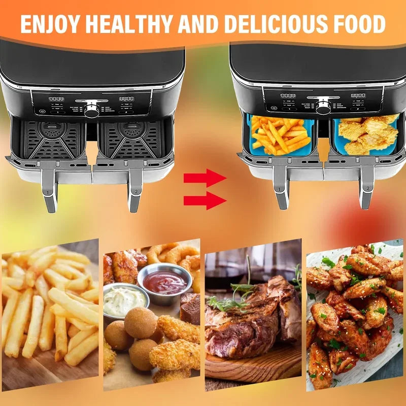 Silicone Air Fryer Liner – Reusable Rectangle Basket Insert