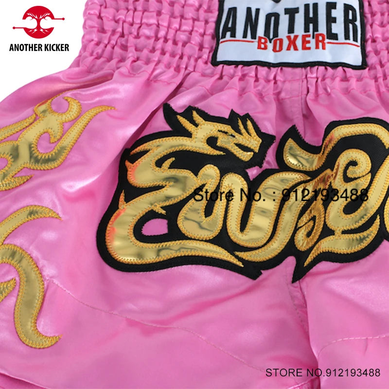 Muay Thai Shorts – Embroidered Kickboxing & Boxing Training Shorts for Men, Women & Kids
