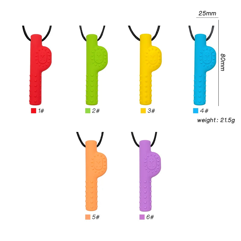 Silicone Chew Necklace – Sensory Teether Pendant for Kids Oral Motor Chewing