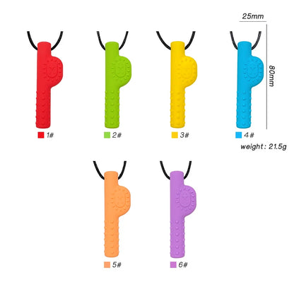 Silicone Chew Necklace – Sensory Teether Pendant for Kids Oral Motor Chewing