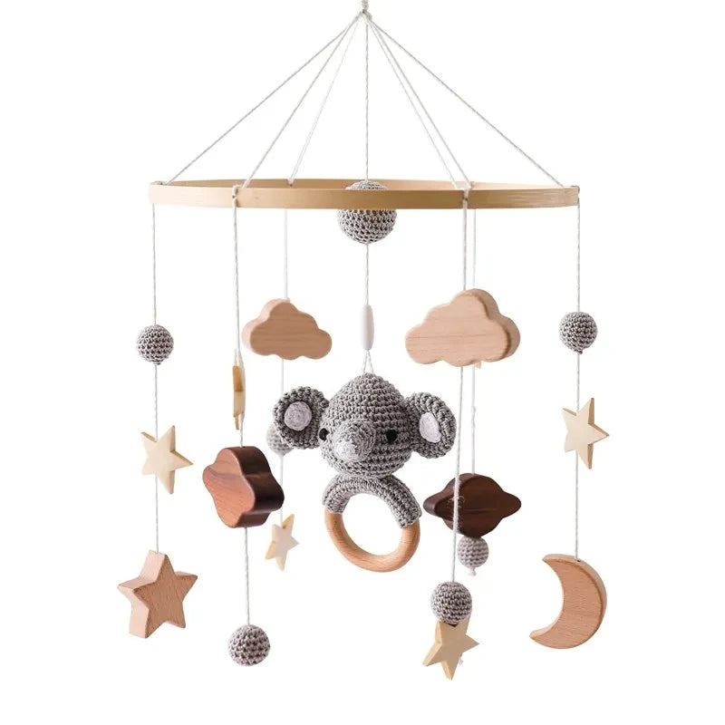 Baby Crib Mobile Music Box – Rotating Arm with Hanging Rattles & Soothing Melodies