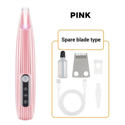 Electric Pet Hair Trimmer with LED Light – Low Noise Dog & Cat Groomer