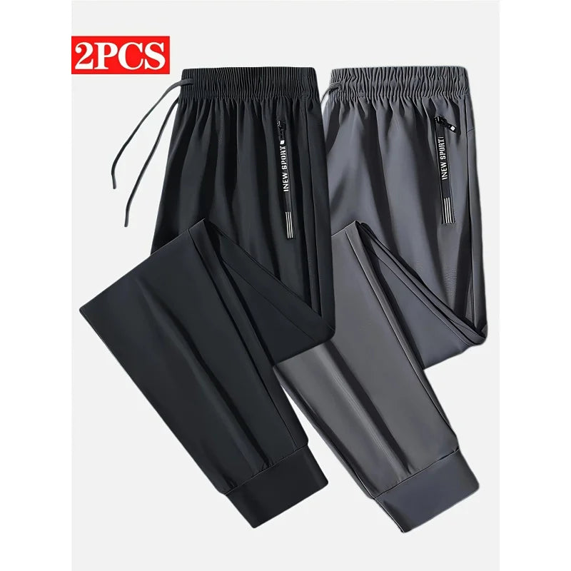 2-Pack Men's Quick-Dry Jogger Pants – Stretch Sweatpants