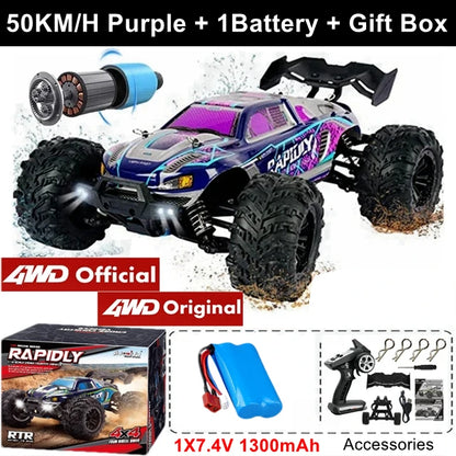 4WD RC Car 1/16 Scale – 50/80KM/H High Speed Off-Road Remote Control Truck