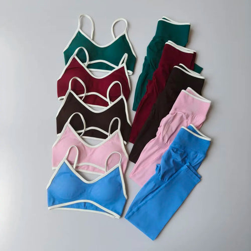 Seamless 2-Piece Workout Set – Women's Sports Bra & High-Waist Leggings