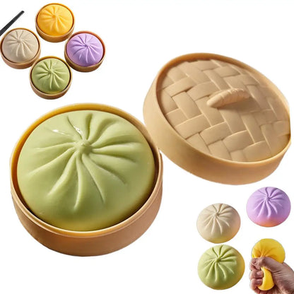 Dumpling Squishy Stress Ball – Fidget Sensory Toy with Steamer