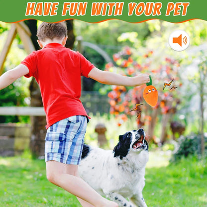Dog Squeaky Carrot Toy – Plush Chew Toy for Small & Medium Dogs