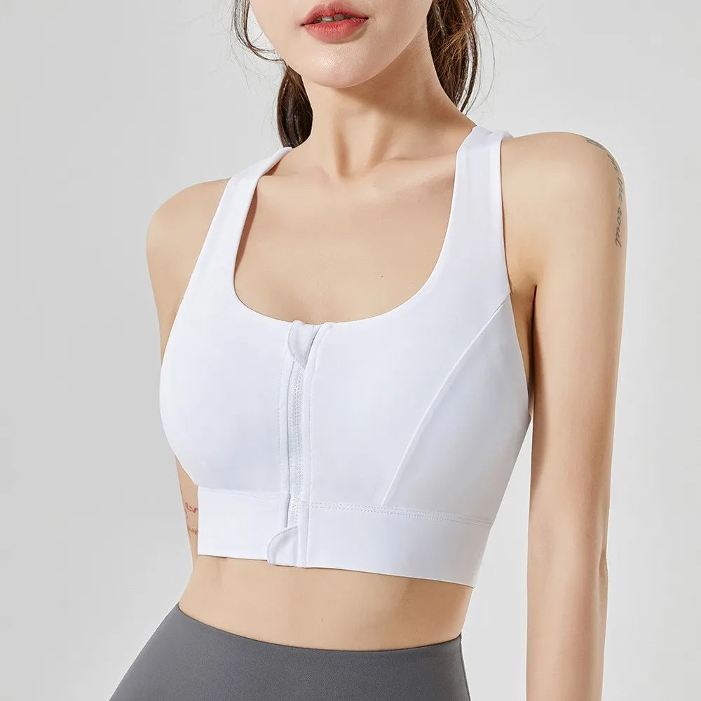 Front Zip High-Impact Sports Bra for Women