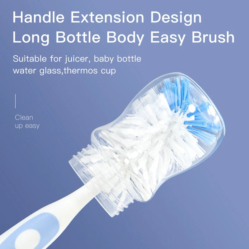 Baby Bottle Cleaning Brush Set – 2-in-1 Nylon with Suction Stand