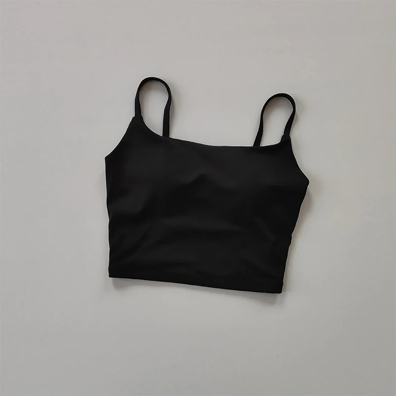 Women's Padded Sports Bra Camisole – Push-Up Crop Top for Gym & Yoga