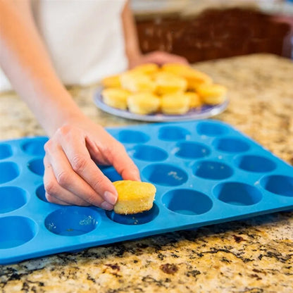 24-Cup Silicone Muffin Pan – Mini Cupcake & Baking Mold