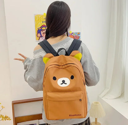 Rilakkuma Korilakkuma Embroidered Waterproof School Backpack