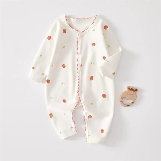 Baby Cotton Long Sleeve Romper – Cute Print Jumpsuit for Newborns 0-24M