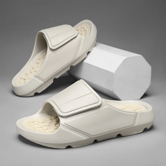 Men's Massage Slide Sandals – Soft Sole, Indoor & Outdoor