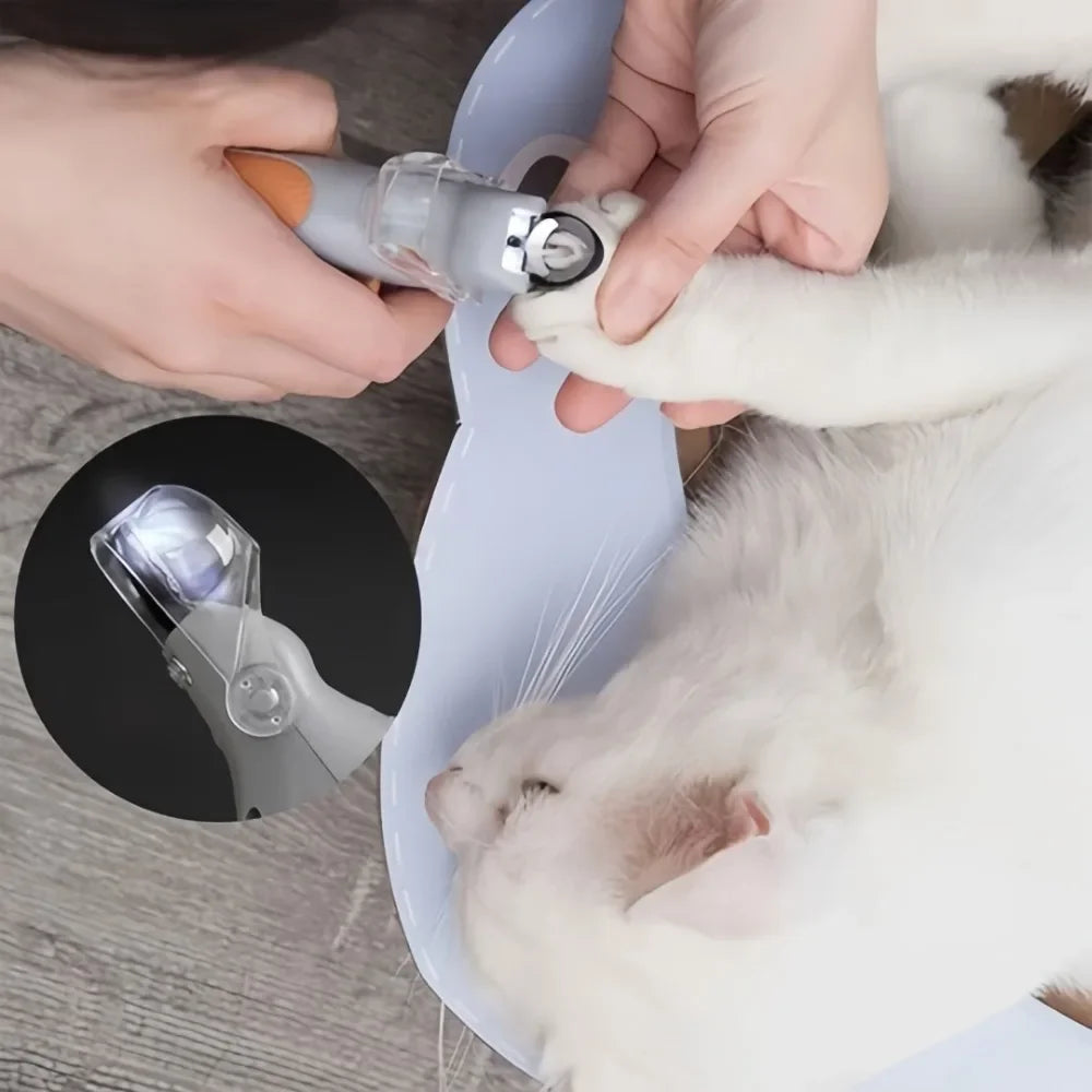 Pet Nail Clipper with LED Light & 5x Magnifier for Cats & Dogs