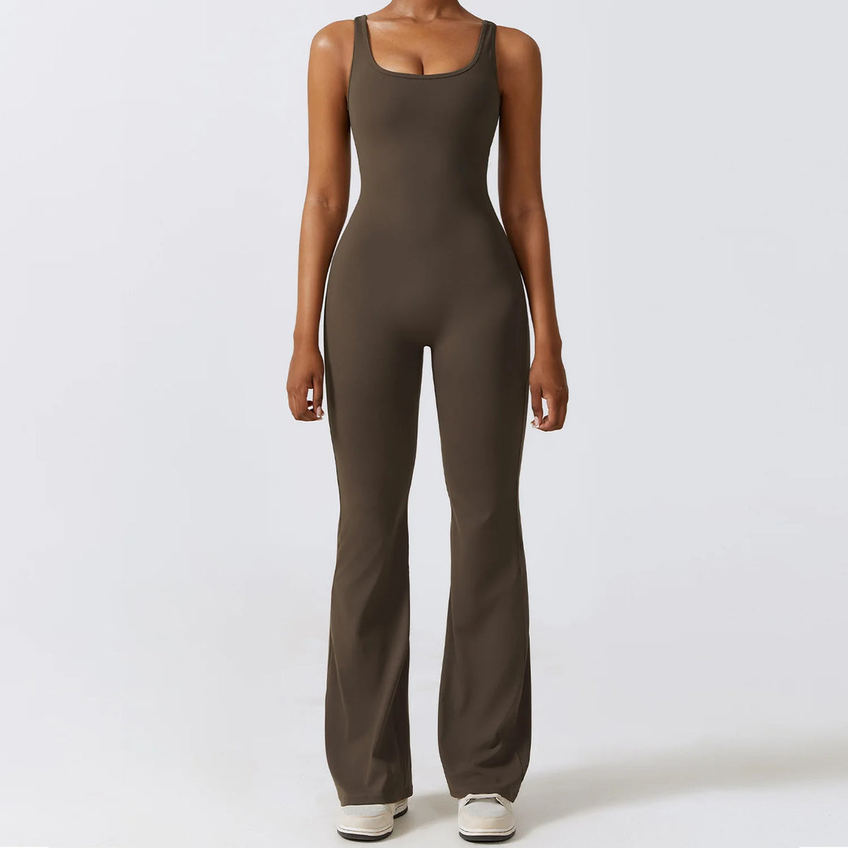 Women's Yoga Jumpsuit – Flare Leg Fitness Romper, Push Up