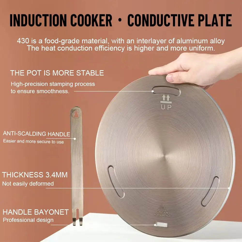 Induction Cooktop Heat Diffuser Plate – Stainless Steel