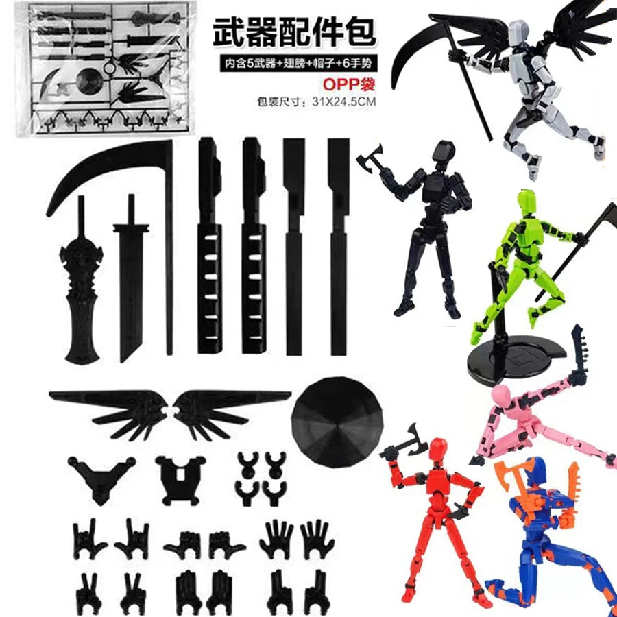 3D Printed Multi-Jointed Robot Action Figure – Full Articulation with Accessories