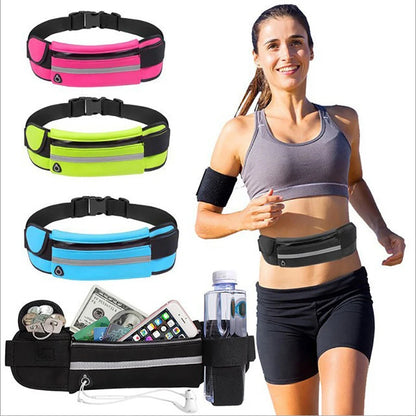 Running Waist Bag – Waterproof Sports Belt with Water Bottle Holder