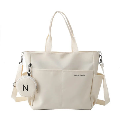 Canvas Tote Shoulder Bag for Women – Crossbody Handbag with Mini Coin Purse