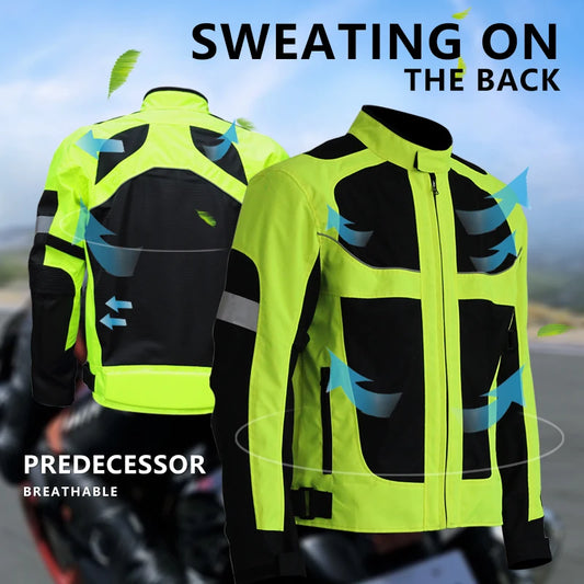 Reflective Motorcycle Jacket with Protective Padding – Hi-Vis Safety Gear