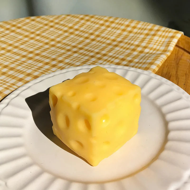Squishy Cheese Block Squeeze Toy – Slow Rise Stress Relief Fidget