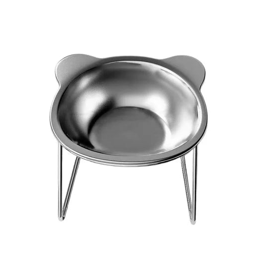 Elevated Stainless Steel Pet Bowl with Stand for Cats & Dogs