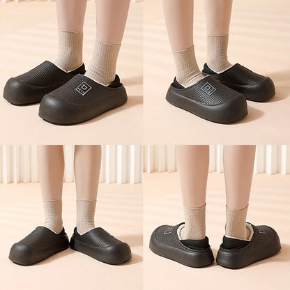 Waterproof Plush Cotton Slippers Non-Slip Thick Sole for Men & Women