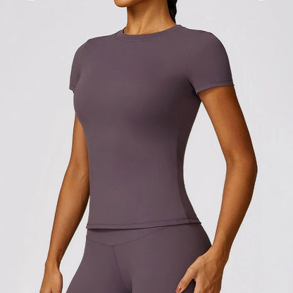 Women's Slim-Fit Short-Sleeve Sports T-Shirt – Gym, Yoga & Running
